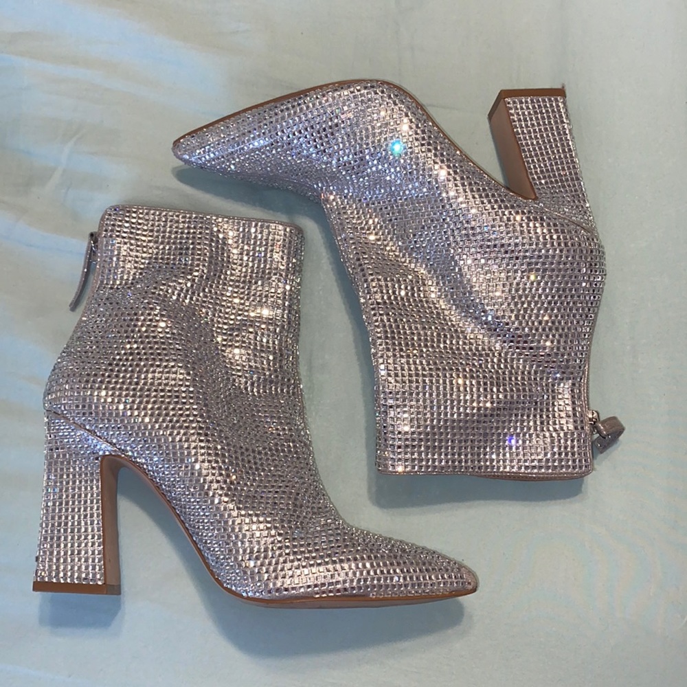 Sparkly ankle booties, only wore ONCE! 3 inch heel